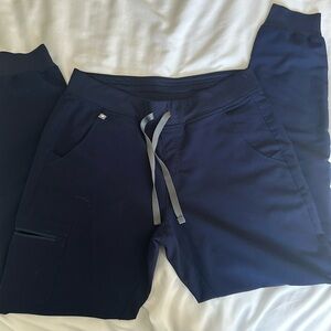 Figs Medium Tall High Waisted Zamora Scrub Pant Navy